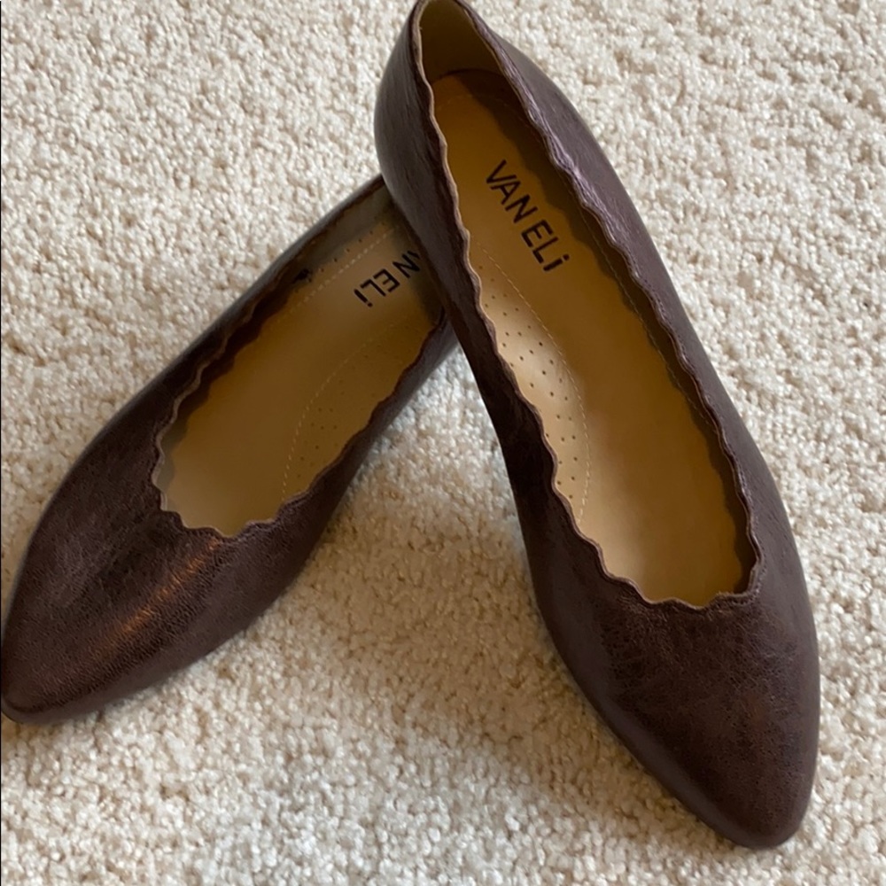 Vaneli rose metallic flats